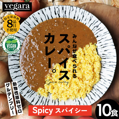 vegara スパイシー10食 ヴィーガン グルテンフリー カレー 特定原材料不使用 大豆ミート プラントベース ビーガン ベジタリアン