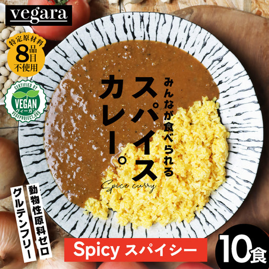 vegara スパイシー10食 ヴィーガン グルテンフリー カレー 特定原材料不使用 大豆ミート プラントベース ビーガン ベジタリアン